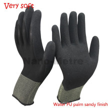 NMSAFETY 13 gauge sandy work glove water pu palm for sale gardening glove